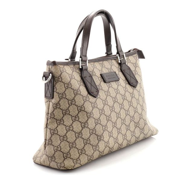 Gucci Convertible Zip Tote GG Coated Canvas Small Brown - Picture 2 of 10